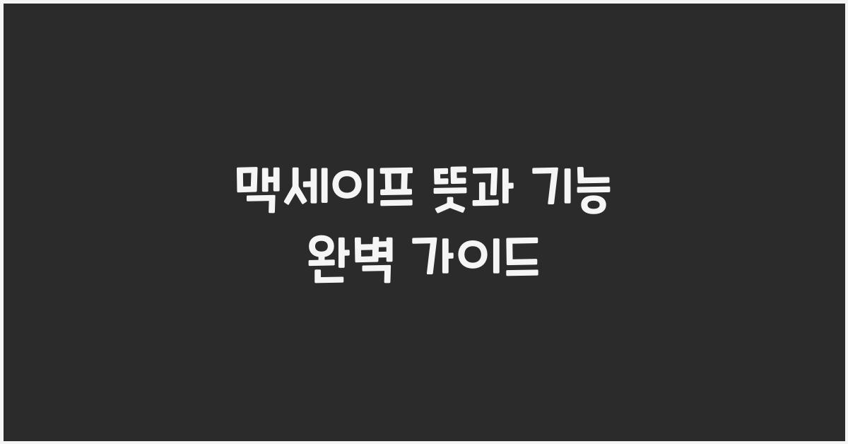 맥세이프 뜻