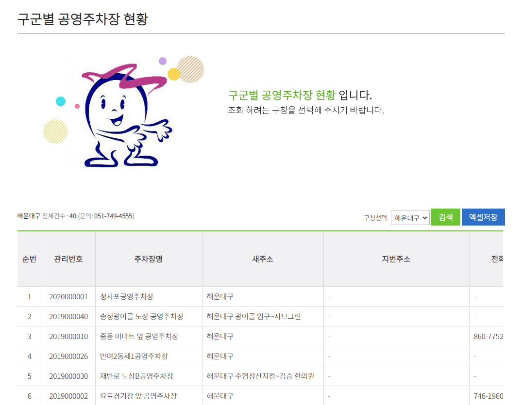 부산 해운대구 공영주차장