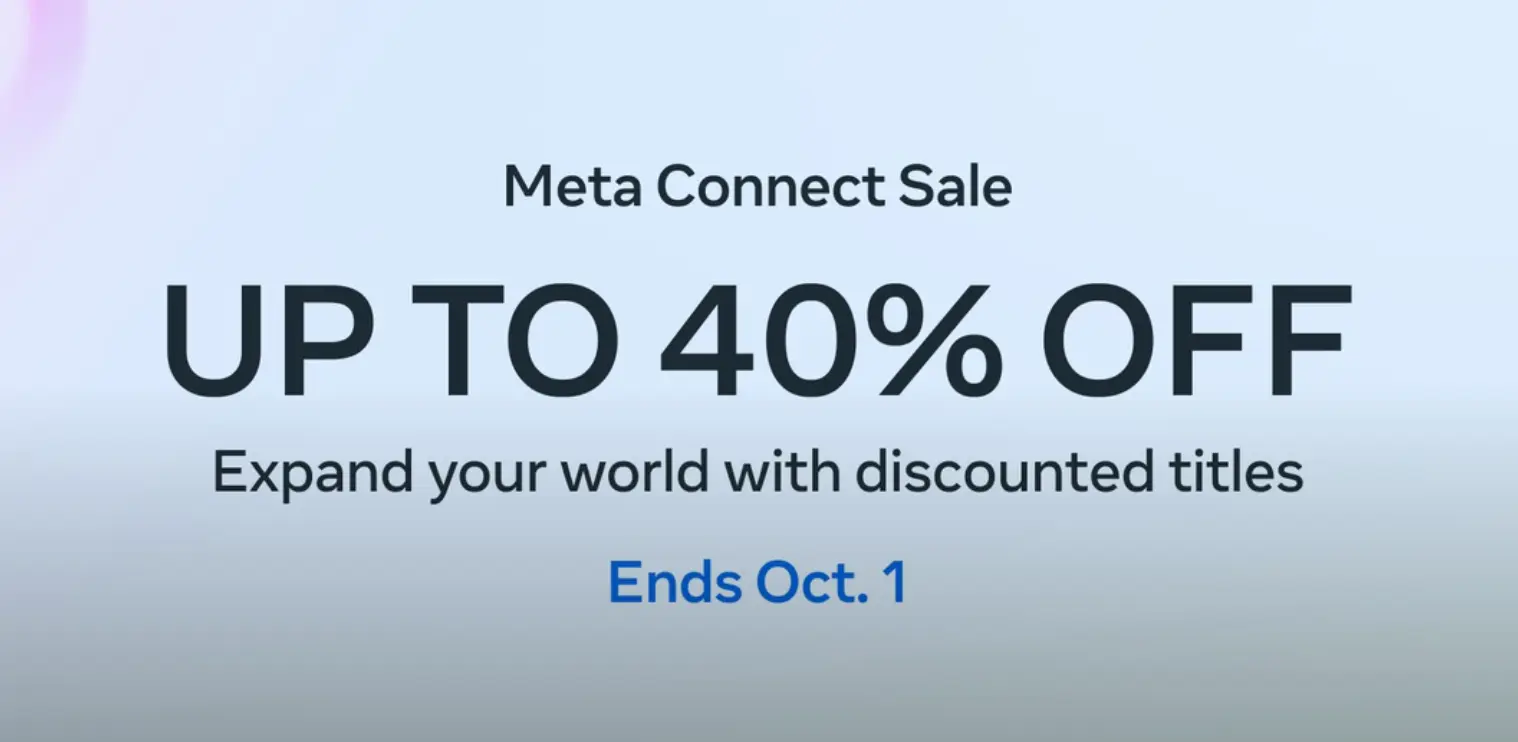 META 홈페이지의 40%할인 광고 이미지