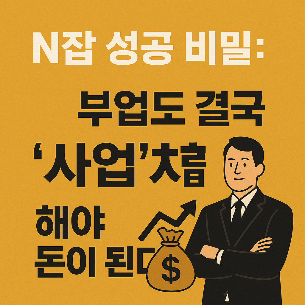 N잡 성공 비밀: 부업도 결국 &lsquo;사업&rsquo;처럼 해야 돈이 된다