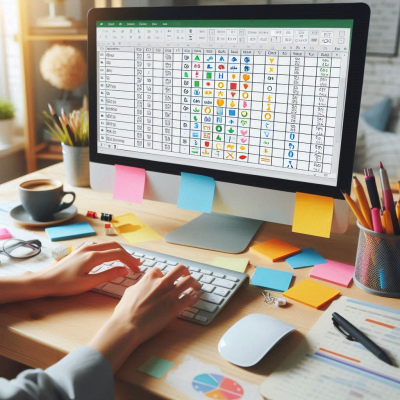 복잡한 엑셀 시트에서 데이터를 정리하고 있는 화면입니다.