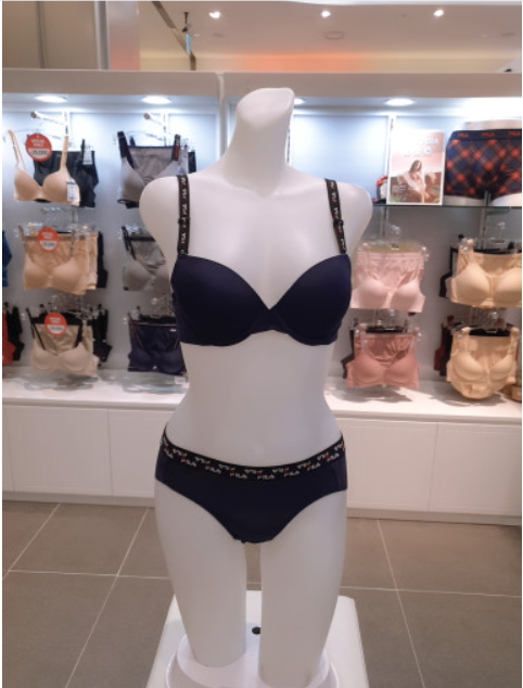 휠라인티모 여성 아웃핏 빈티지 브라 팬티세트 챠콜 BACDRC6444F