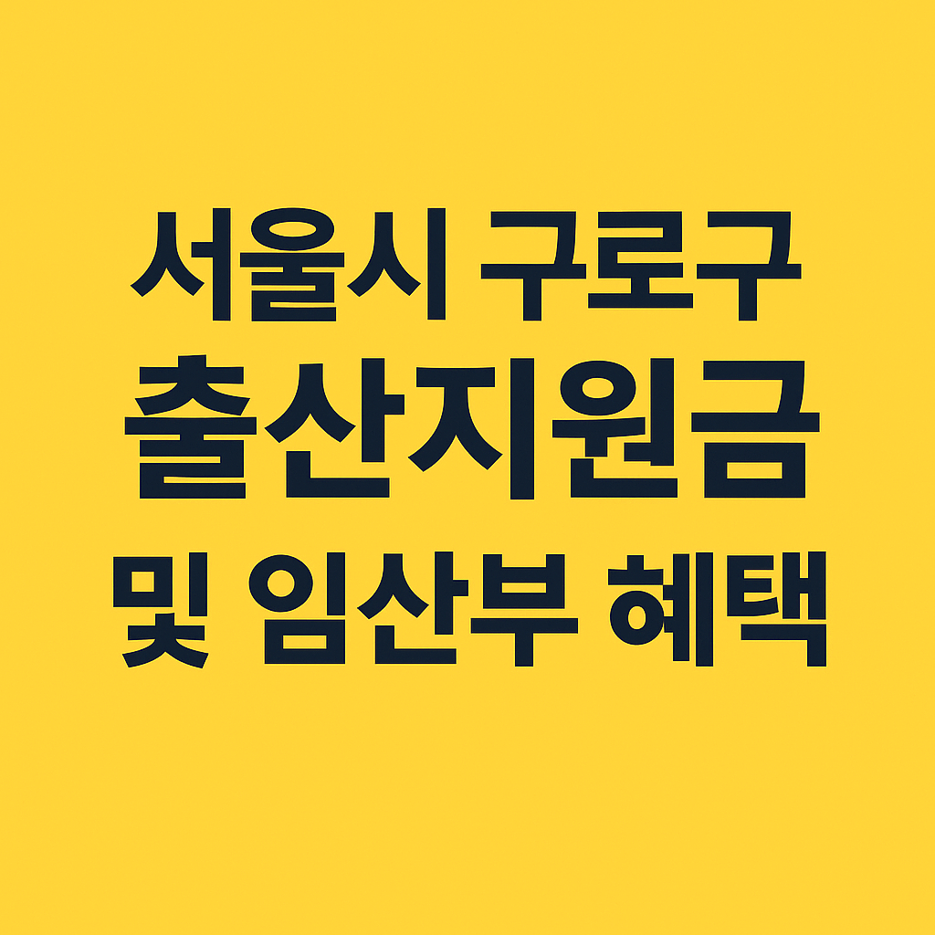 서울시 구로구 출산지원금