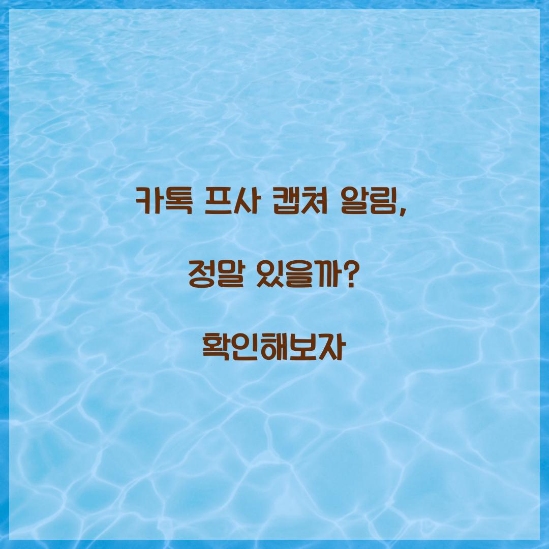 카톡 프사 캡쳐 알림