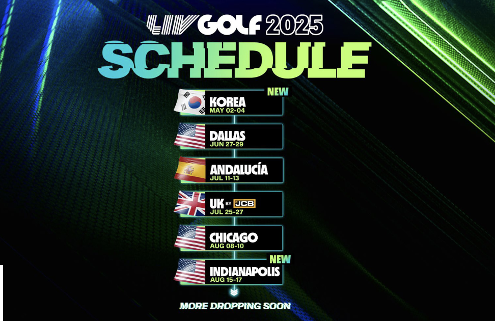 2025시즌 LIV골프 6개 이벤트 공개
