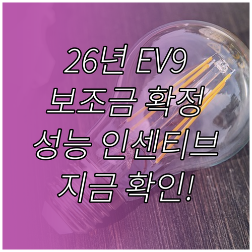 2026년 EV9 전기차 보조금 지급..