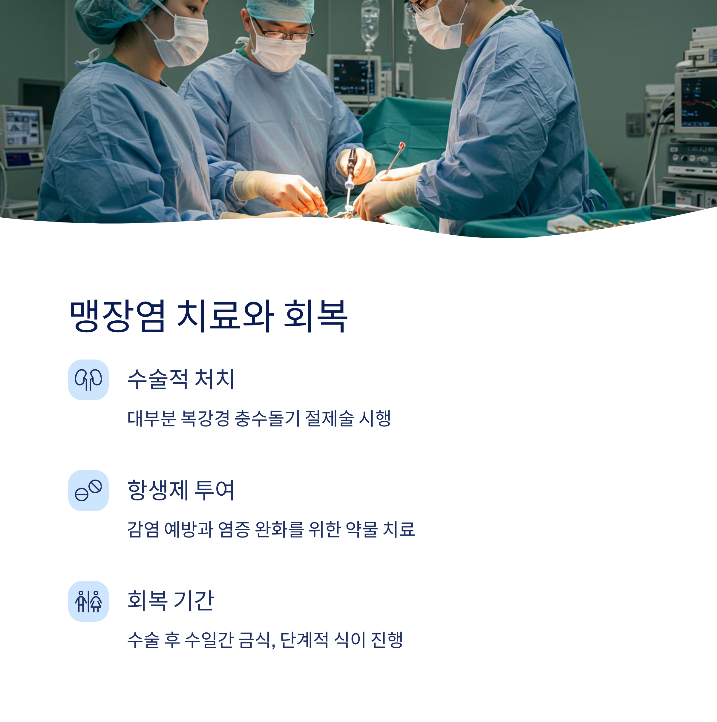 맹장염 치료와 회복
