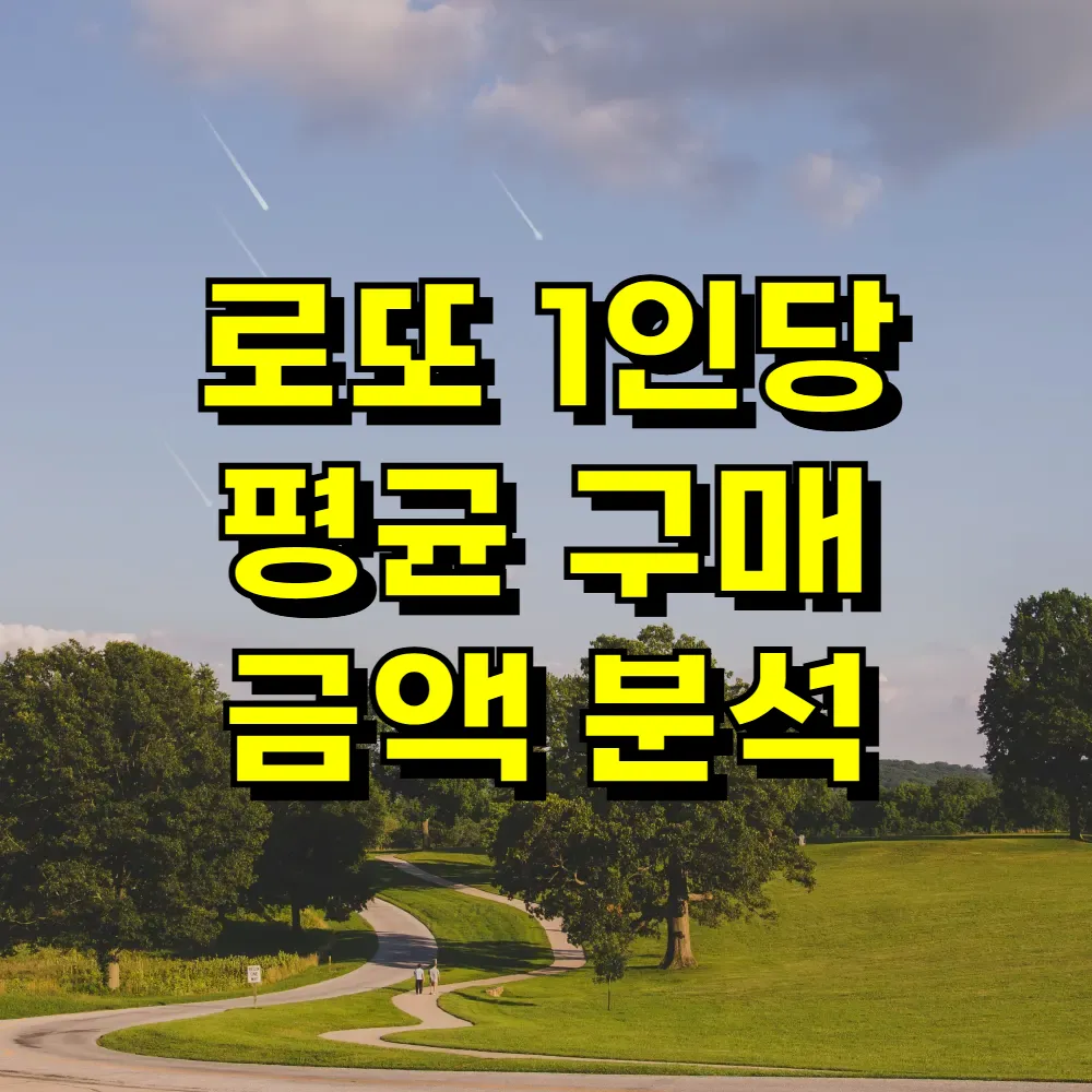 로또 1인당 평균 구매 금액 분석