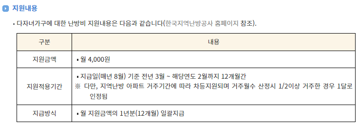 다자녀 난방비 할인
