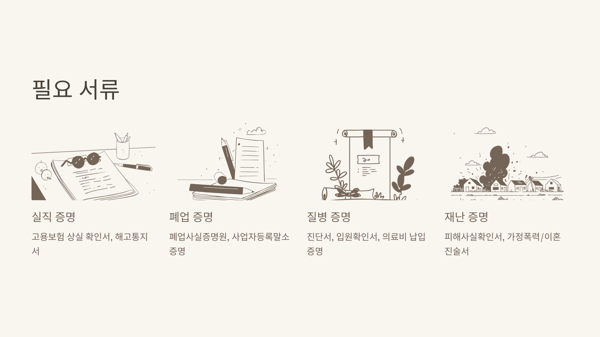 긴급생활지원금 상황별 제출 서류