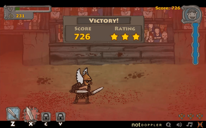 시저스-아레나-플래시게임-종료-화면