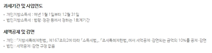 지방소득세 과세기간 안내