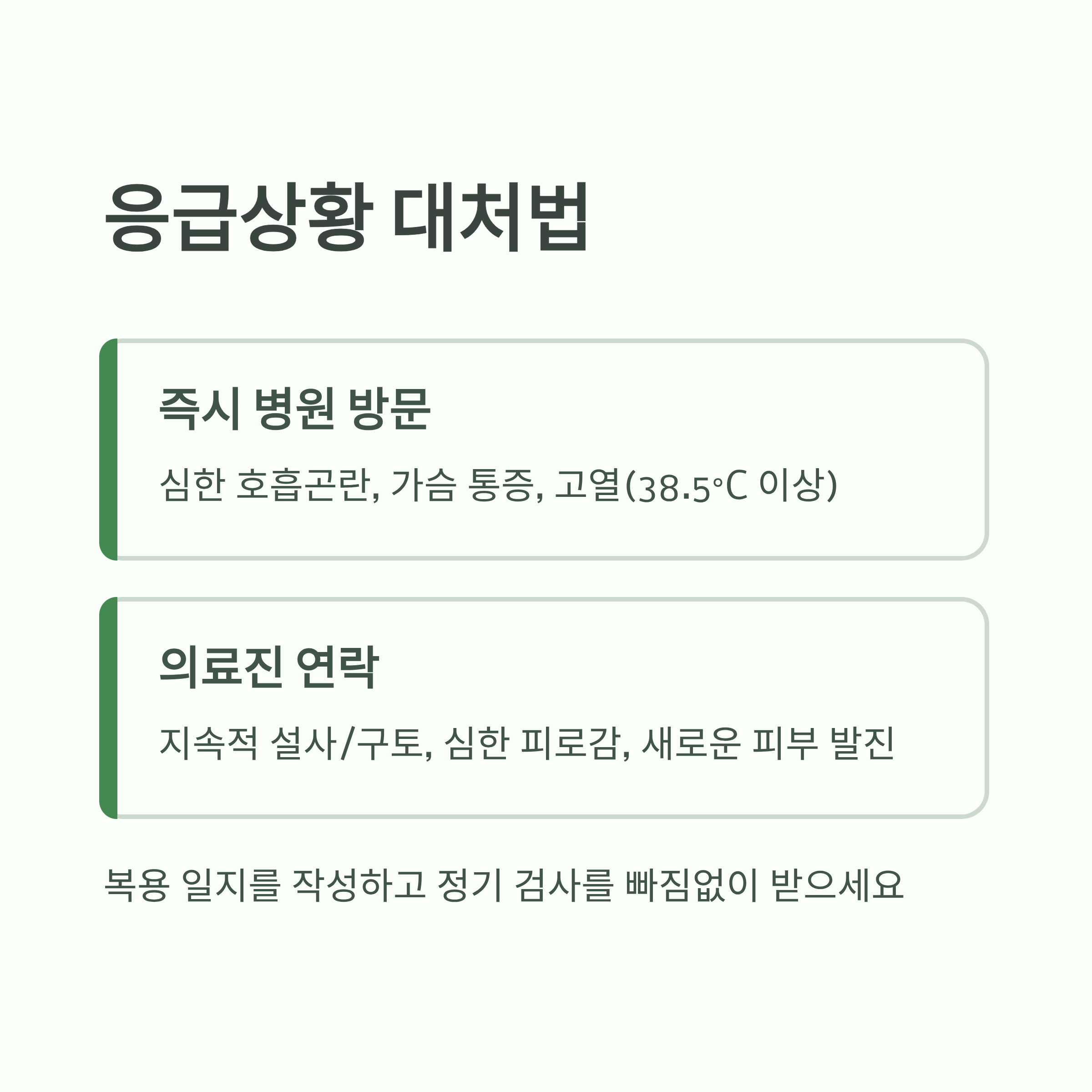표적치료제 응급상황 대처법