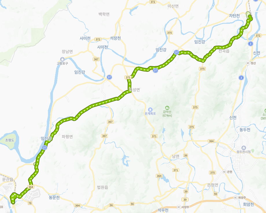 연천-파주-95번-버스-노선-지도