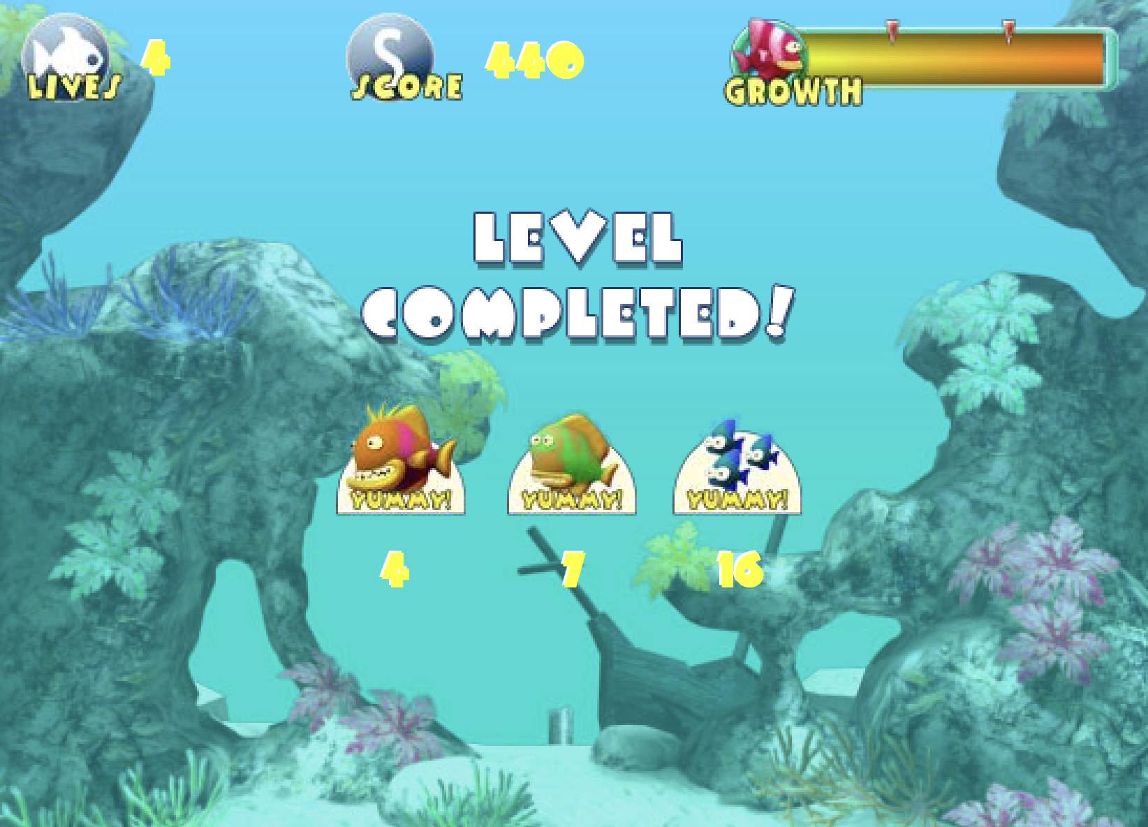 물고기 키우기 게임 Fish Tales - Level Completed