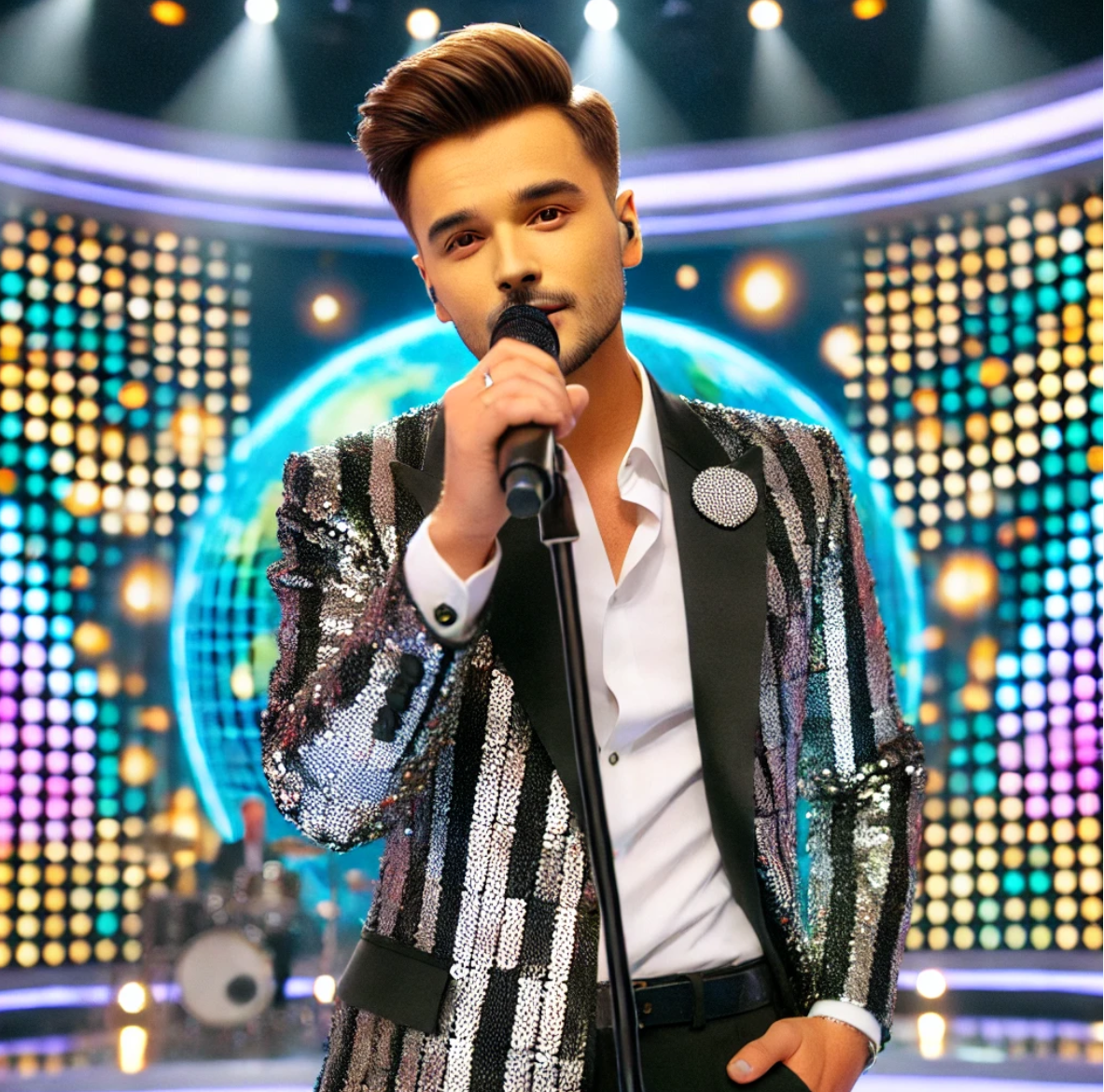 트로트를 부르고 있는 가수 이미지 입니다.