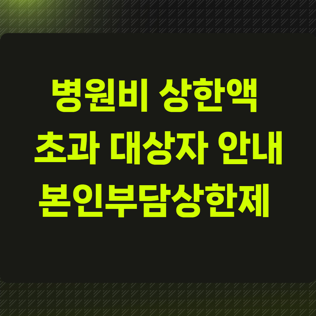 병원비 상한액 초과 대상자 안내