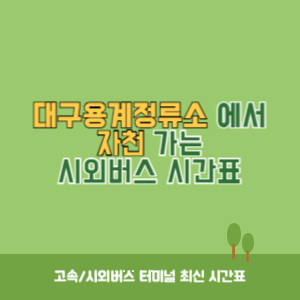 대구용계정류소에서 자천 가는 시외버스 시간표 최신정보