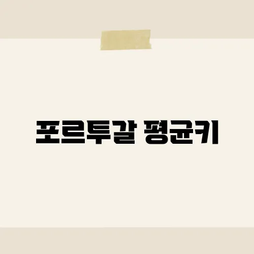 포르투갈 평균키, 포르투갈인의 신체적 특성과 건강 지표 분석