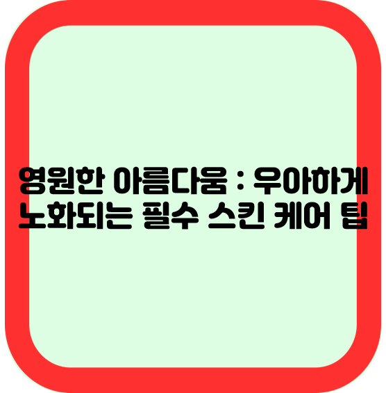 영원한 아름다움 : 우아하게 노화되는 필수 스킨 케어 팁