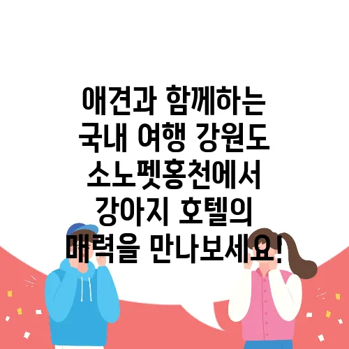 애견과 함께하는 국내 여행 강원도 소노펫홍천에서 강아지 호텔의 매력을 만나보세요!