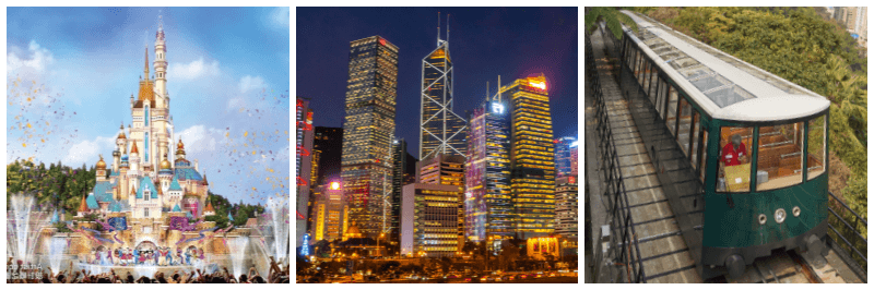 홍콩 디즈니랜드, 야경, 피크트램 사진