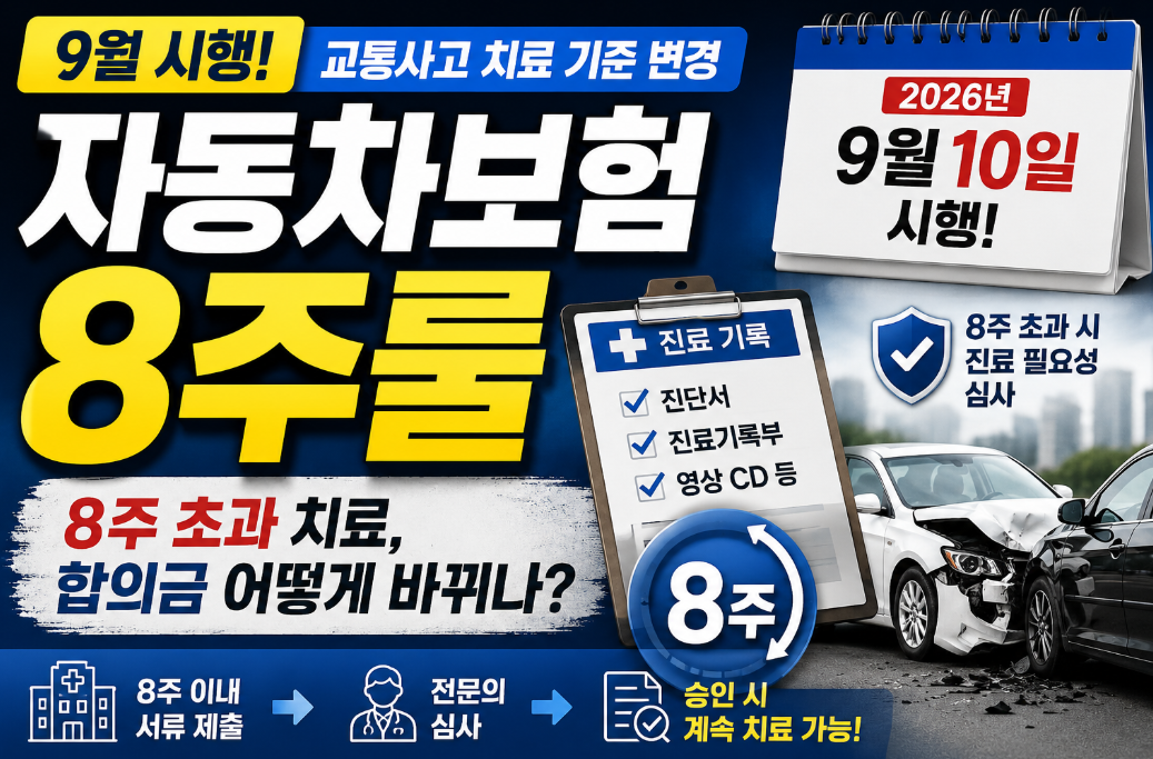 자동차보험 8주룰|경상환자 8주 초과 치료·진단서·합의금·시행일