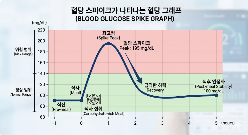 혈당 스파이크가 나타나는 그래프 그림