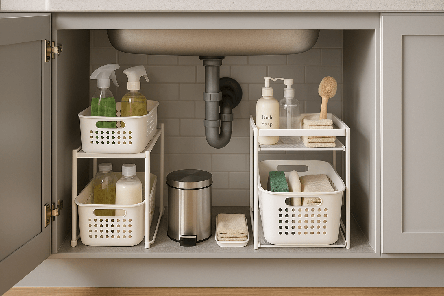 싱크대 아래 공간을 200% 활용하는 실전 정리, 수납 완벽 가이드