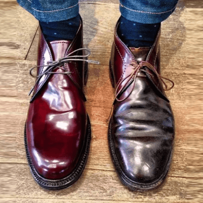 코도반 가죽을 이용해 제작된 남성 구두 사진