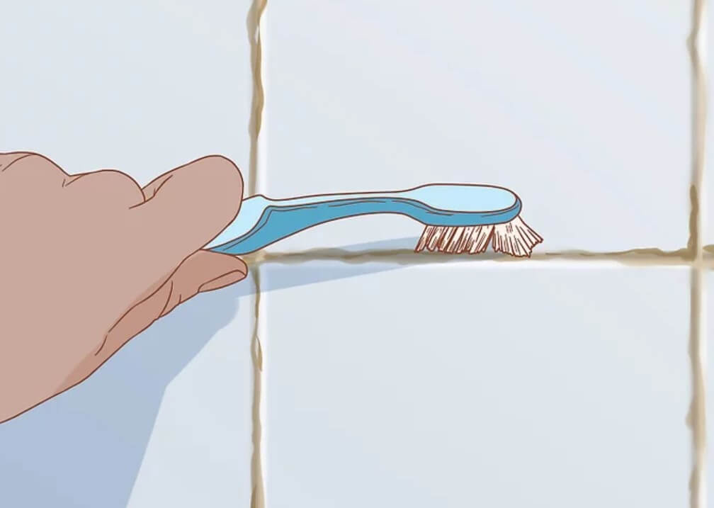 청소용품 사용하여 곰팡이 제거