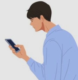 잘못된 자세로 사용하는 스마트폰