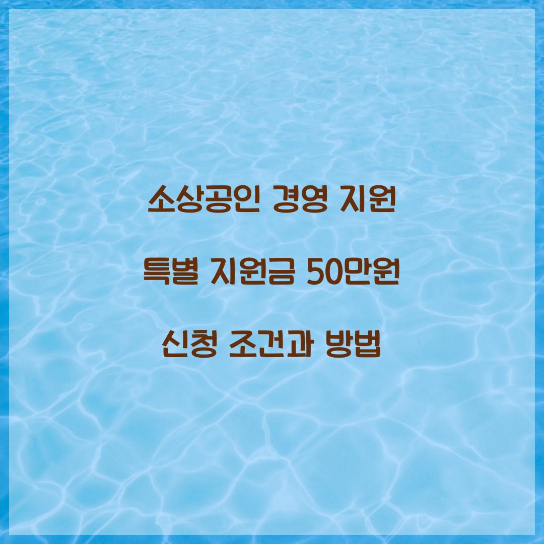 소상공인 경영 지원 특별 지원금 50만원