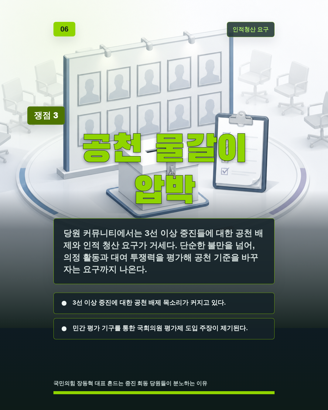 공천 물갈이 압박
