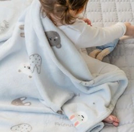 아이자리 유아용 밍크 극세사 담요, 미니베베