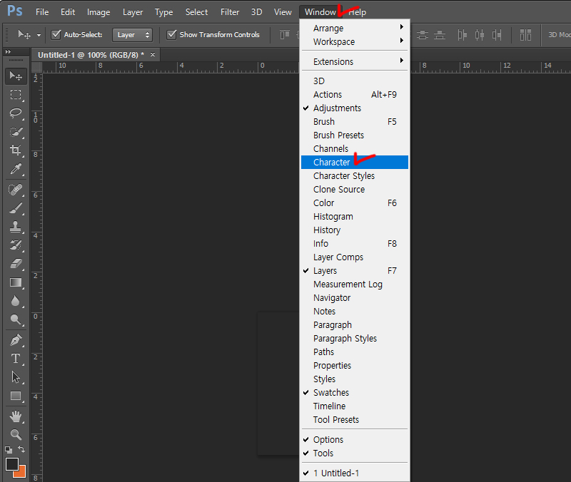 포토샵 폰트 설치 방법
7