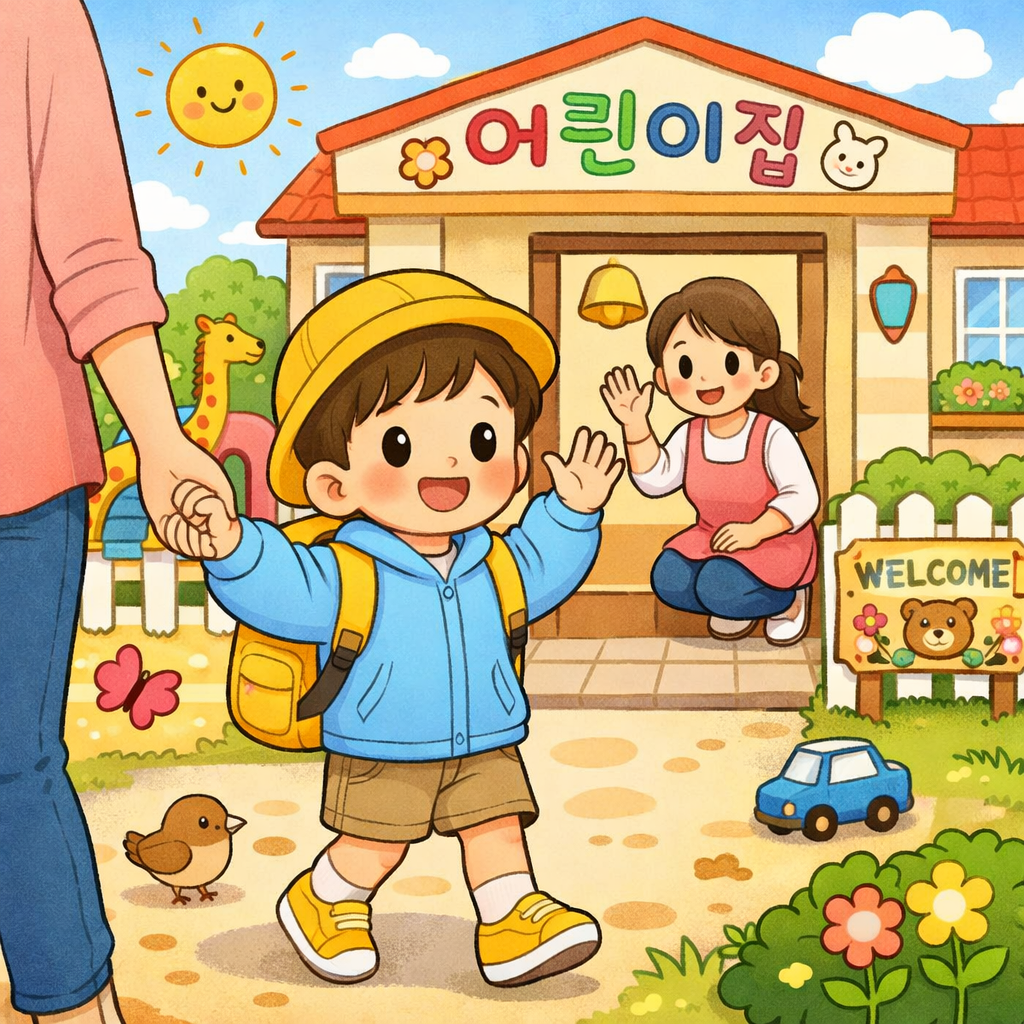 어린이집 적응기간 아이 어린이집 첫 등원 모습
