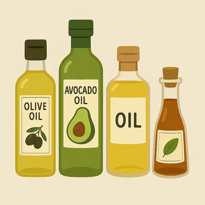 아보카도유, 올리브유, 참기름, 들기름
