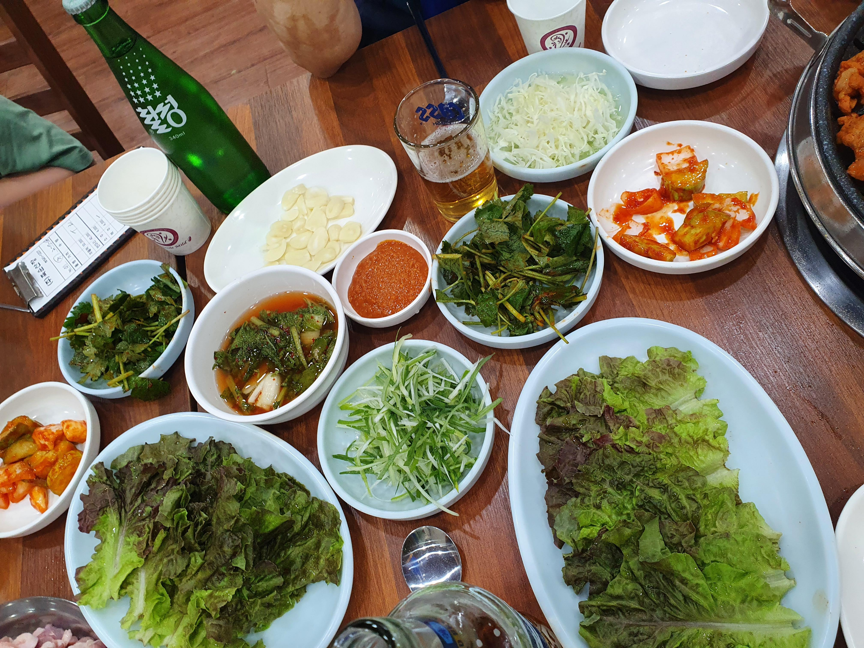 죽순산장 기본반찬 메뉴