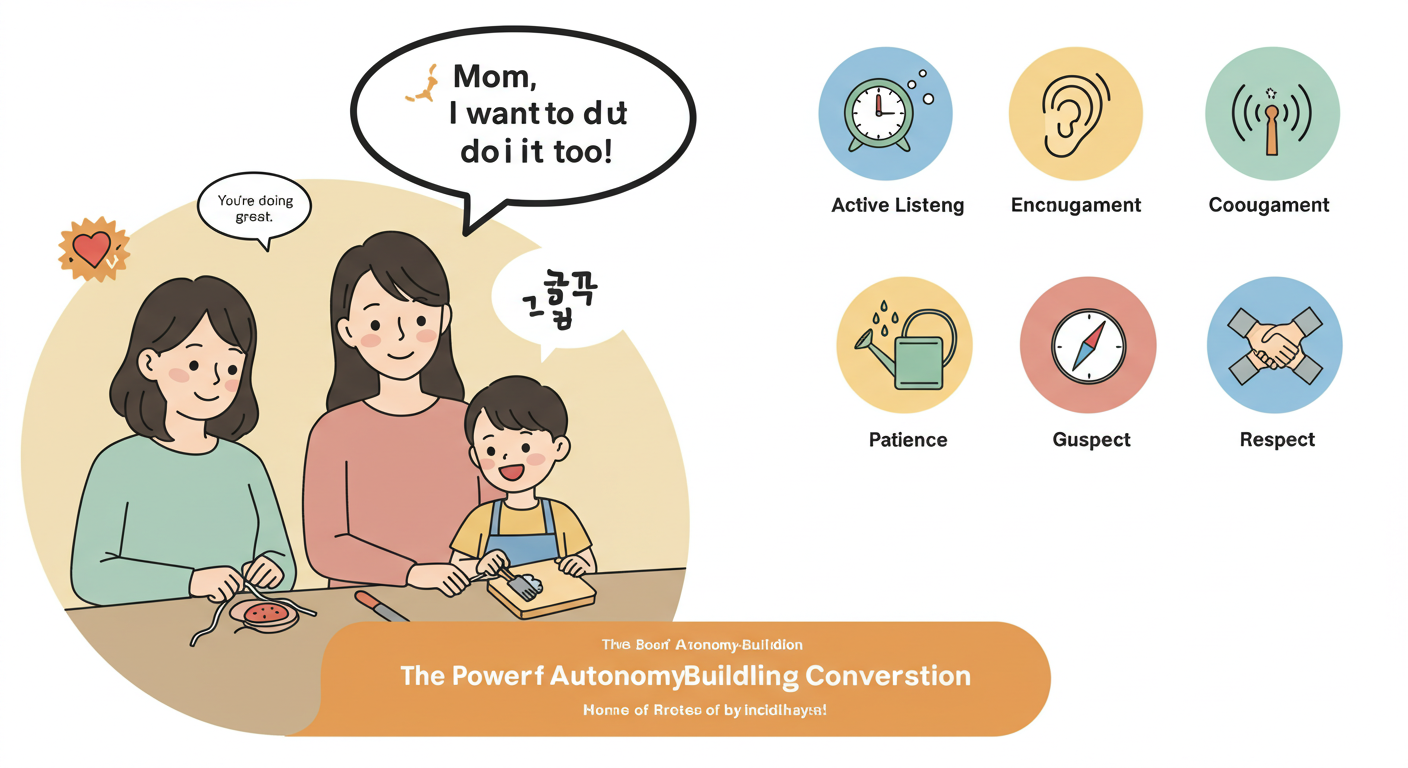 자녀의 자율성을 키우는 부모 대화법 관련 그림