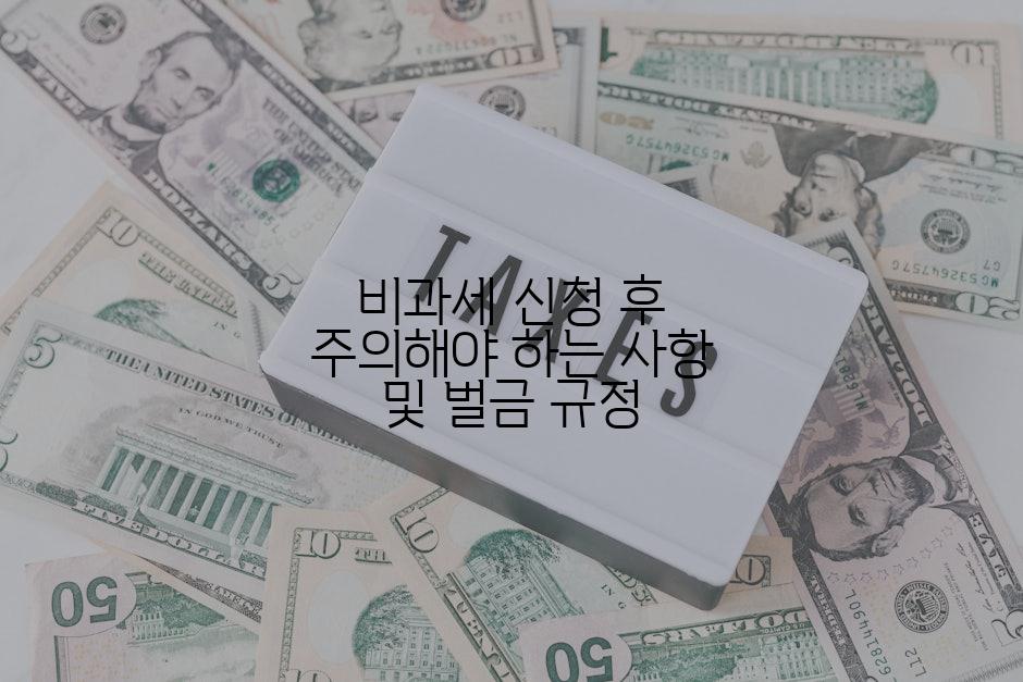 비과세 신청 후 주의해야 하는 사항 및 벌금 규정