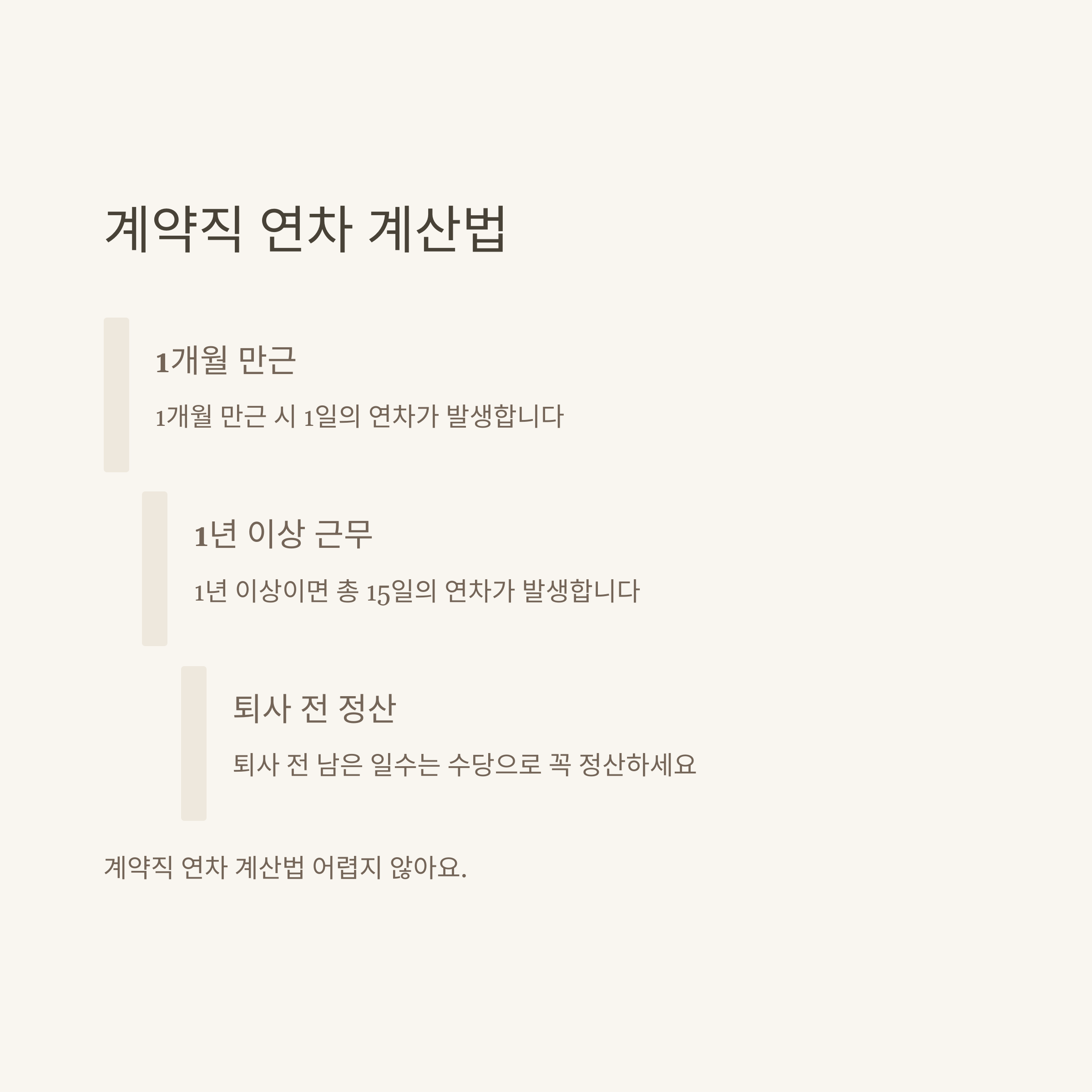 계약직 연차 현실 총정리: 1년 계약직, 연차 기준&middot;발생&middot;이월&middot;촉진&middot;수당&middot;월차&middot;쿠팡까지 실제 경험 기반 정리4
