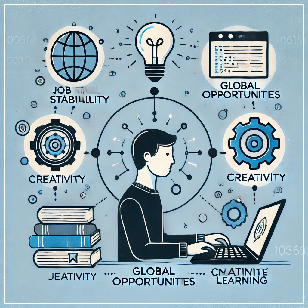 프로그래밍 학습의 장기적 혜택을 나타낸 이미지