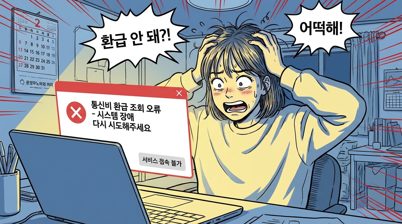 스마트초이스 통신비 환급 조회 오류 해결을 위한 기술 지원 일러스트