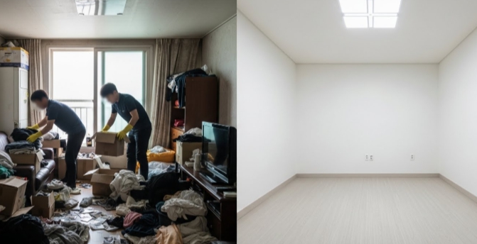 울진 고독사청소 후 모습