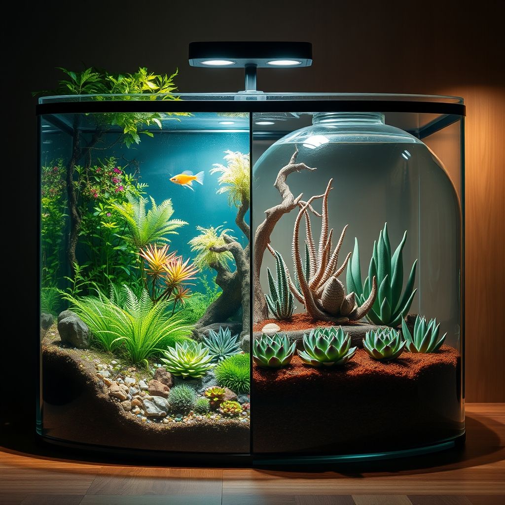 왼쪽은 비바리움, 오른족은 테라리움