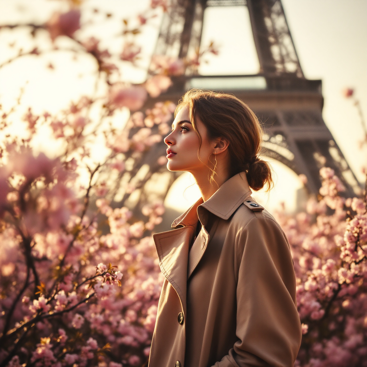 봄 벚꽃 에펠탑 예시 이미지 AI 생성