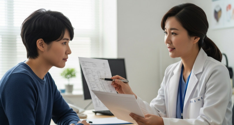 빈혈 수치 항목 상담 모습