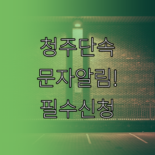 청주 주정차 단속 알림 문자 서비스 ..