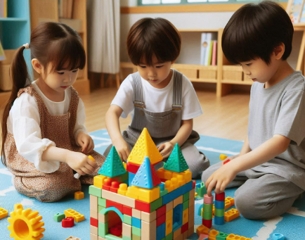 어린이집에서 놀고있는 아이들